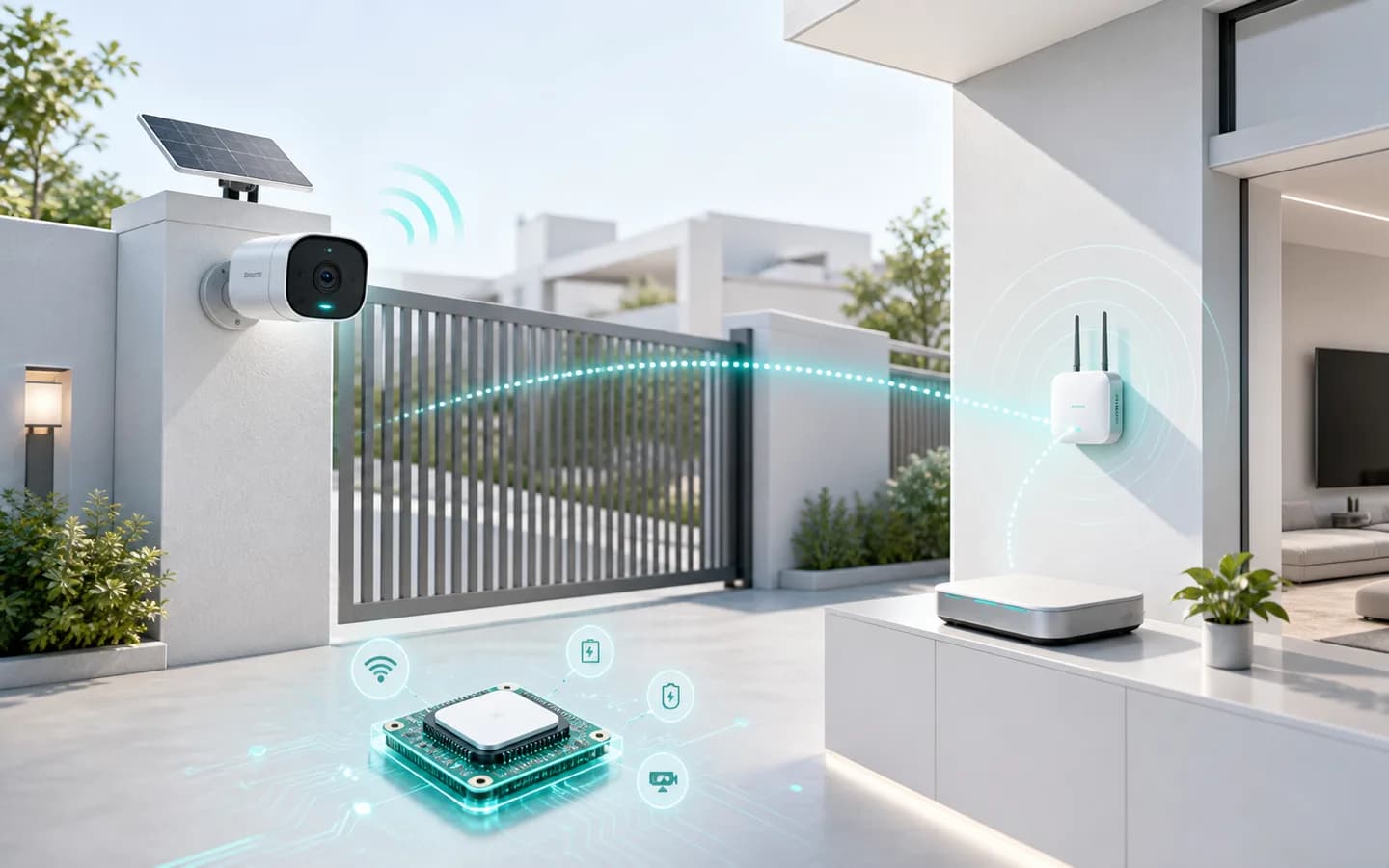 Wi-Fi HaLow 低功耗无线安防系统图