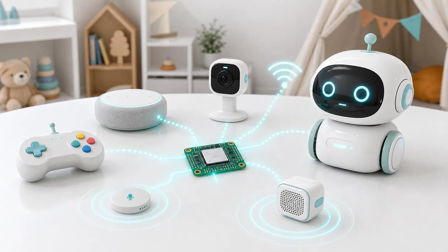 AI 玩具和陪伴机器人 Wi-Fi SOC 场景图